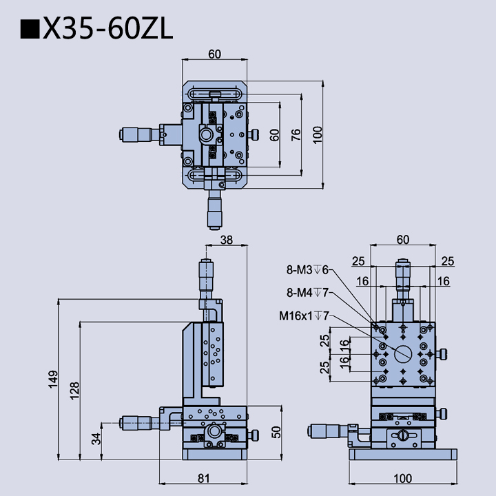 Three dimensional adjusting frame